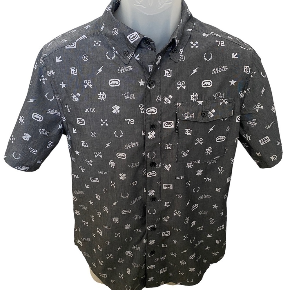 ECKO Unlimited Rhino Skate Short Sleeve Collared Shirt Men S Small
